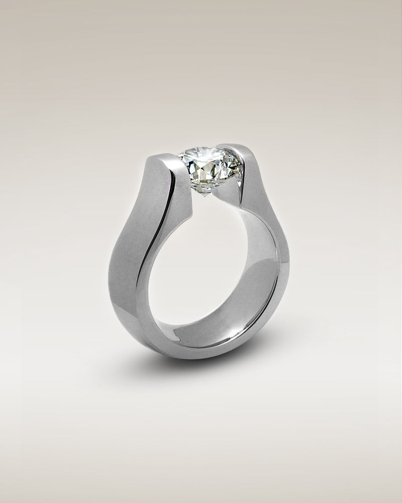 White Sapphire Tension Set Rings