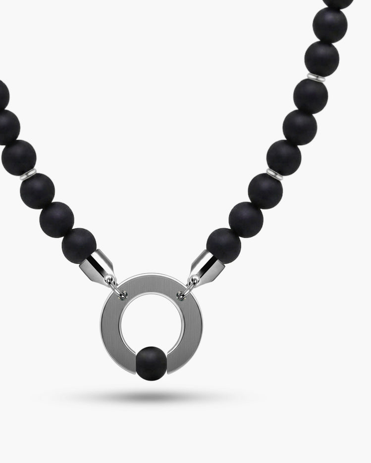 taormina-abbracci-beads-necklace-stainless-steel-obsidian-6mm-center-detail