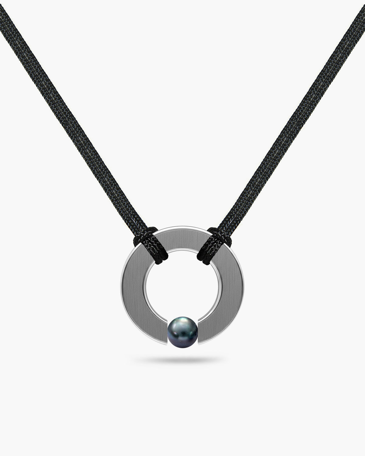 taormina-abbracci-double-cord-necklace-stainless-steel-center-ring-tension-set-black-pearl