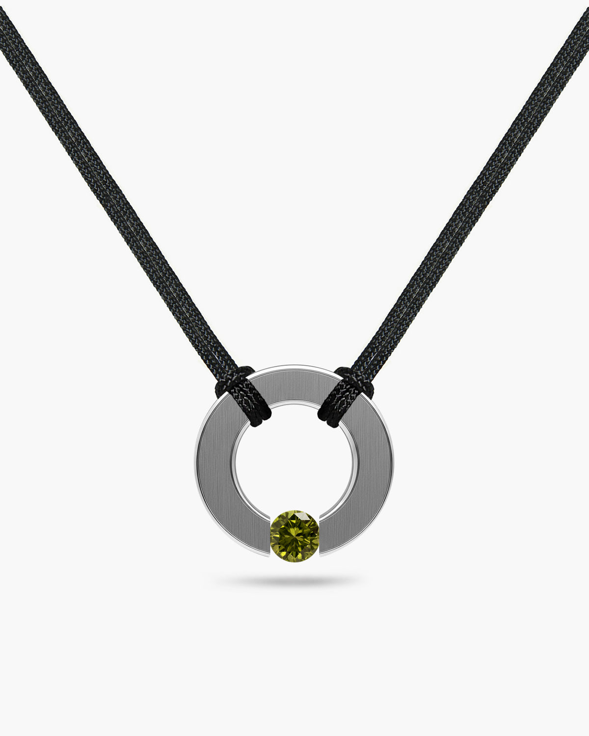 taormina-abbracci-double-cord-necklace-stainless-steel-center-ring-tension-set-peridot
