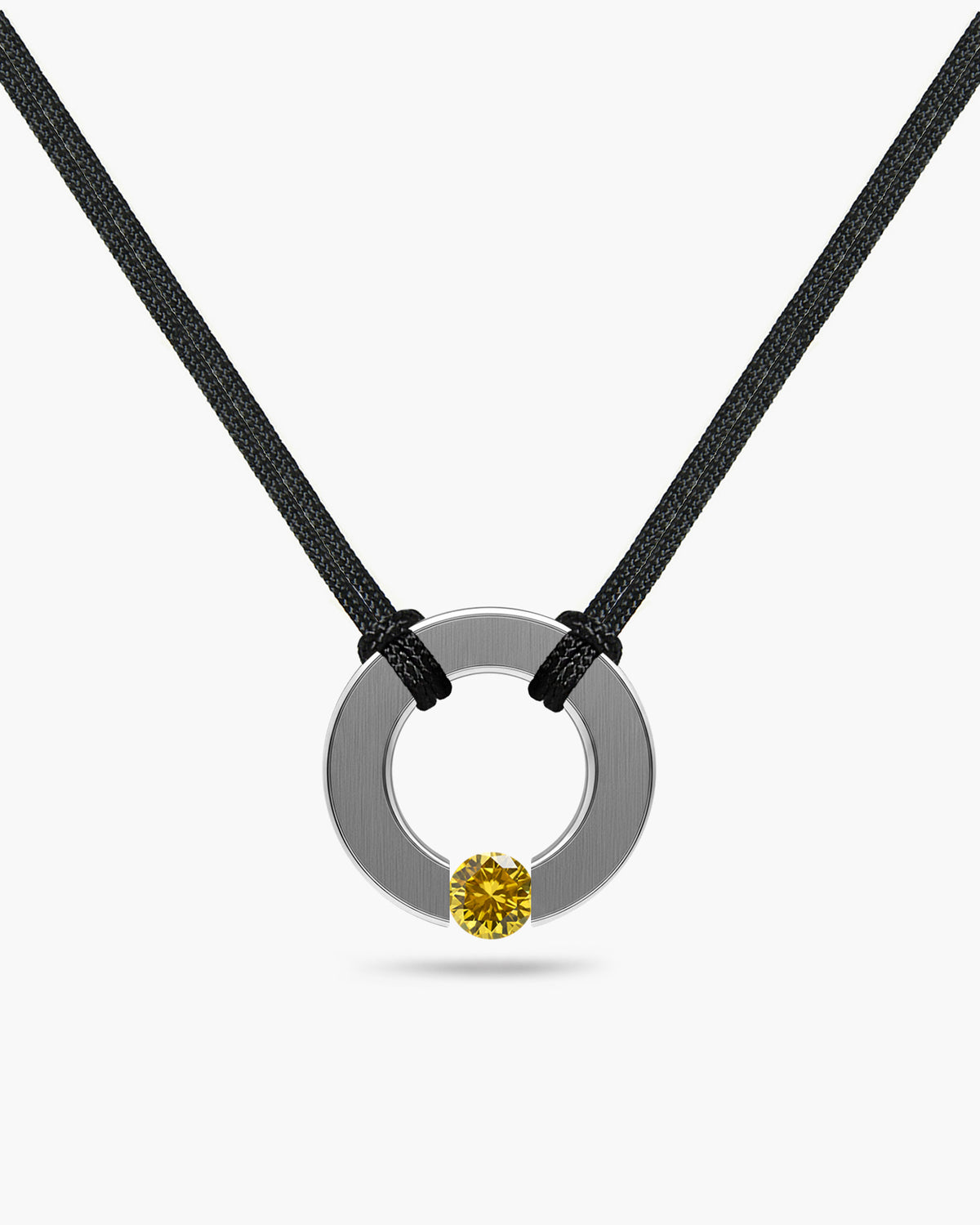 taormina-abbracci-double-cord-necklace-stainless-steel-center-ring-tension-set-yellow-sapphire