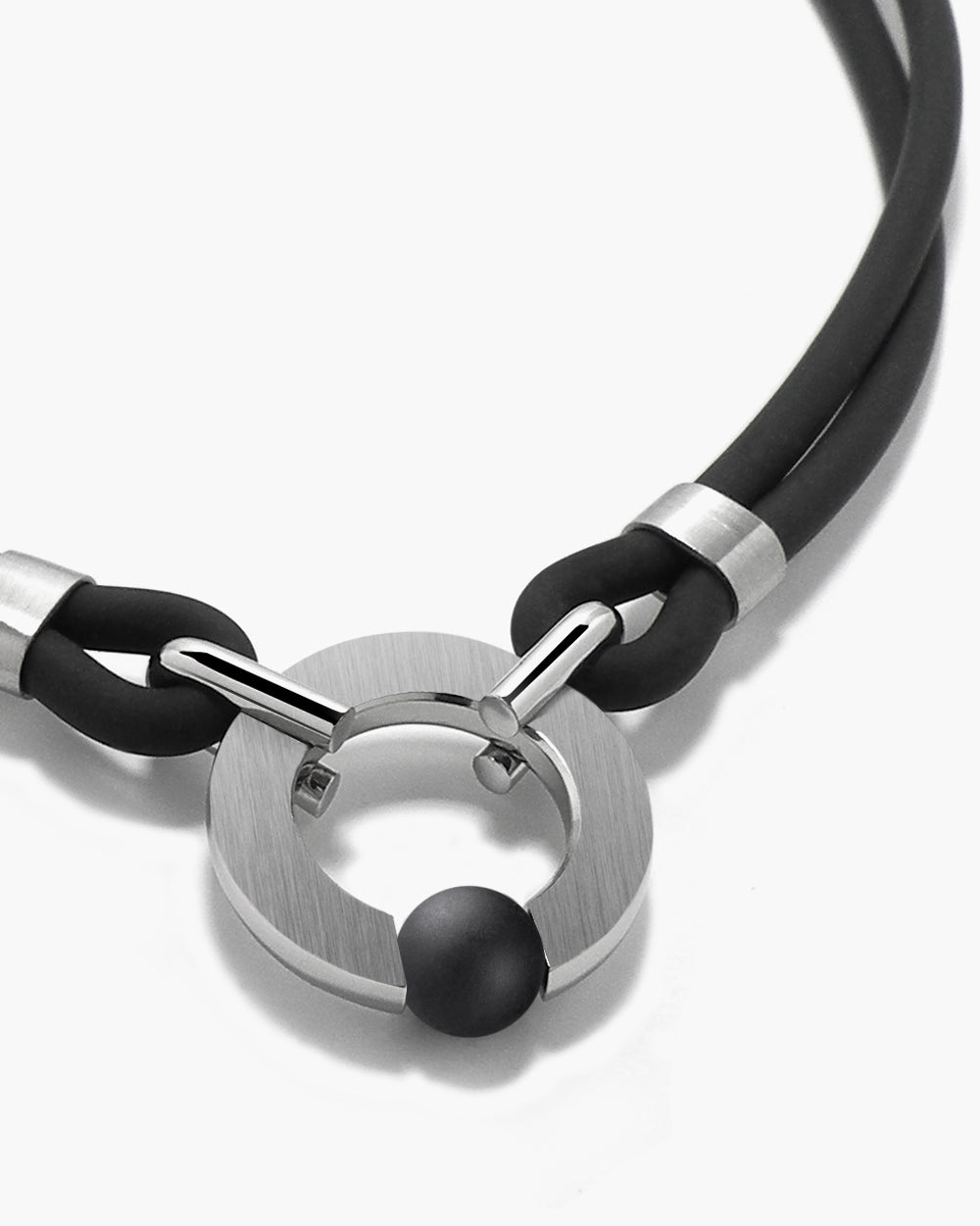 taormina-abbracci-double-strand-rubber-necklace-tension-set-bead-obsidian-zoom