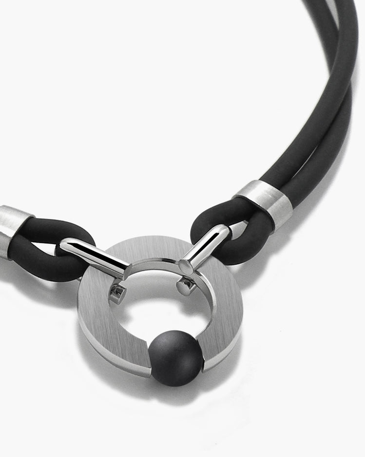 taormina-abbracci-double-strand-rubber-necklace-tension-set-bead-obsidian-zoom