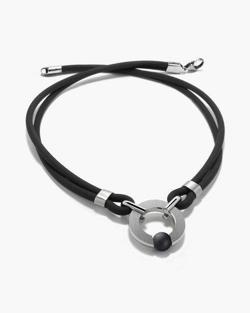 taormina-abbracci-double-strand-rubber-necklace-tension-set-bead-obsidian