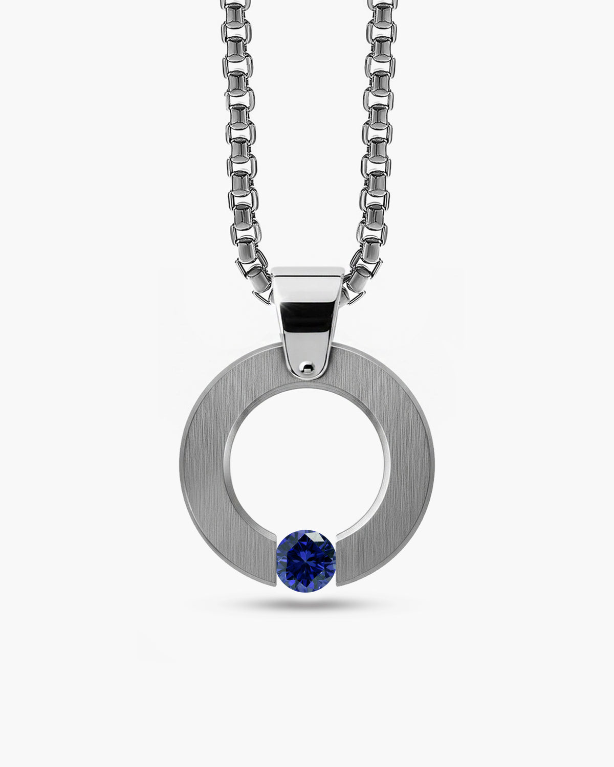 taormina-abbracci-round-pendant-stainless-steel-tension-set-blue-sapphire-front