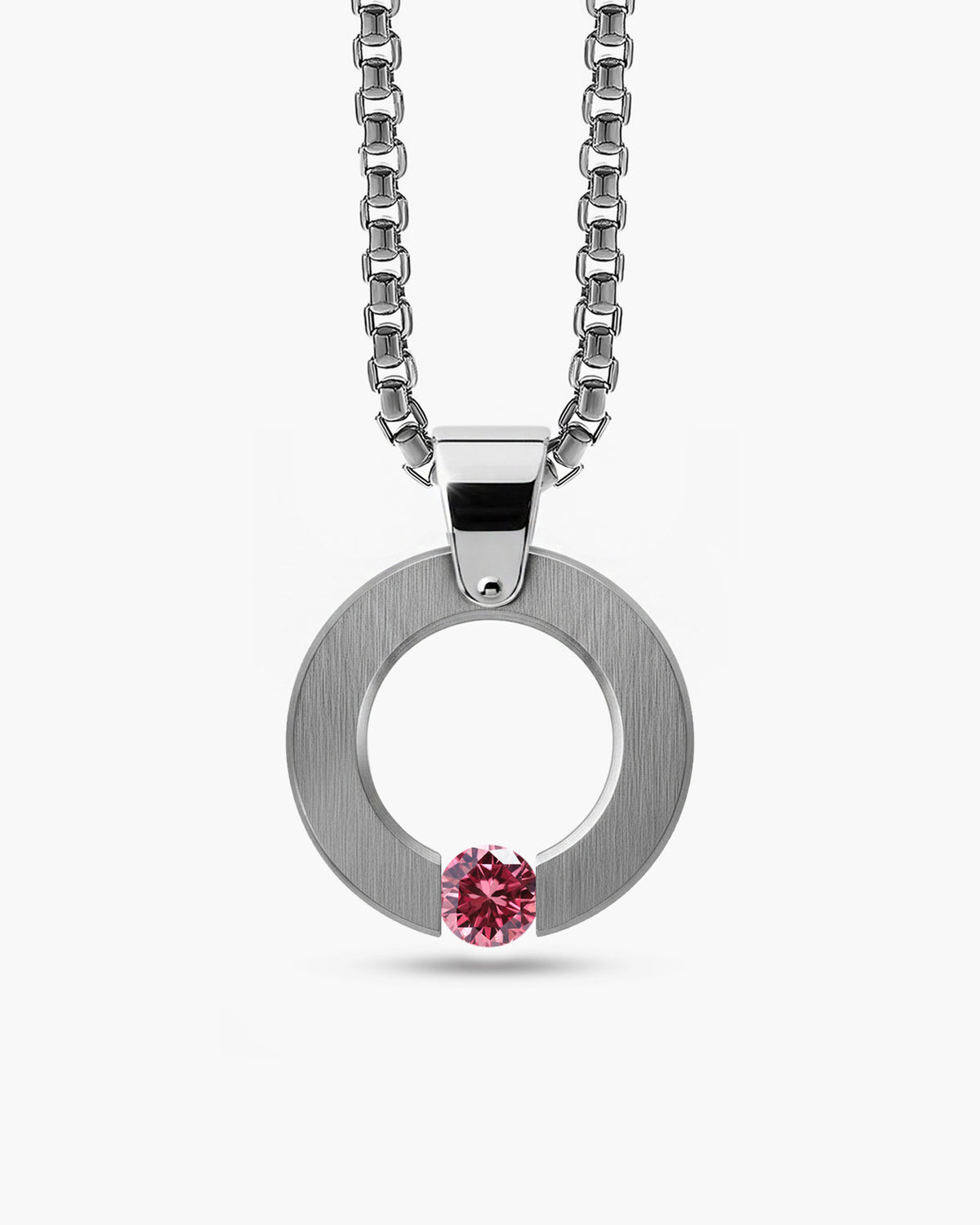 taormina-abbracci-round-pendant-stainless-steel-tension-set-pink-sapphire-front