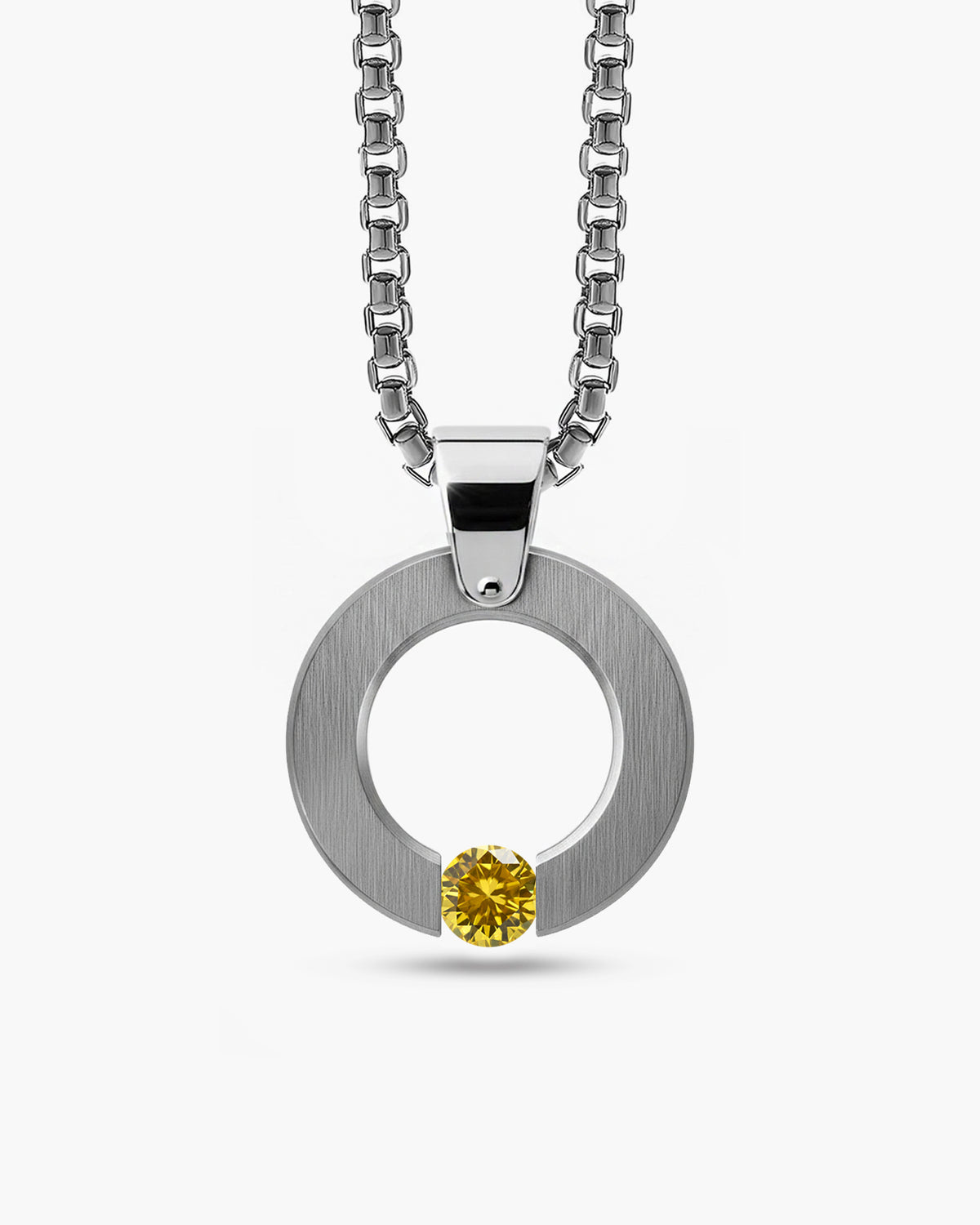 taormina-abbracci-round-pendant-stainless-steel-tension-set-yellow-sapphire-front