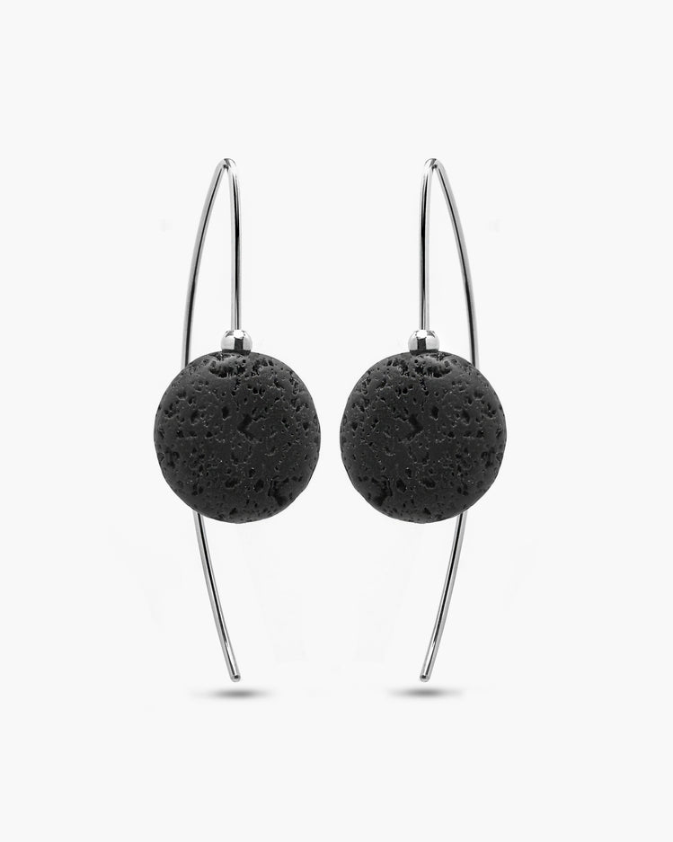 Lava Rock Wire Earrings