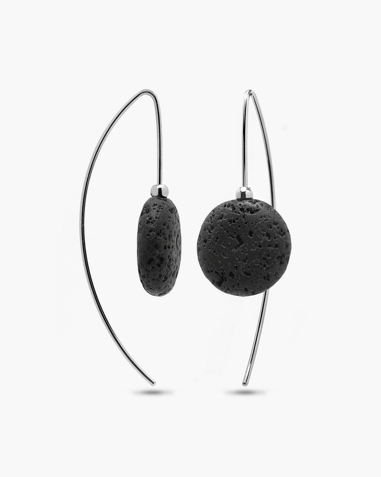 Lava Rock Wire Earrings