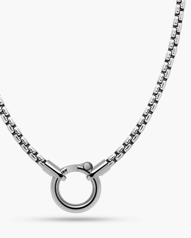 Ring Clasp Box Chain Necklace