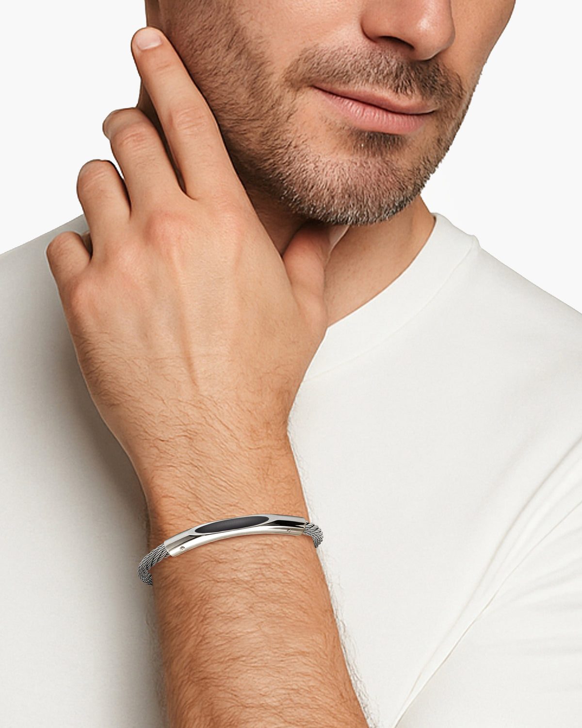 taormina-bristol-cable-bracelet-stainless-steel-rubber-black-4mm-model-zoom