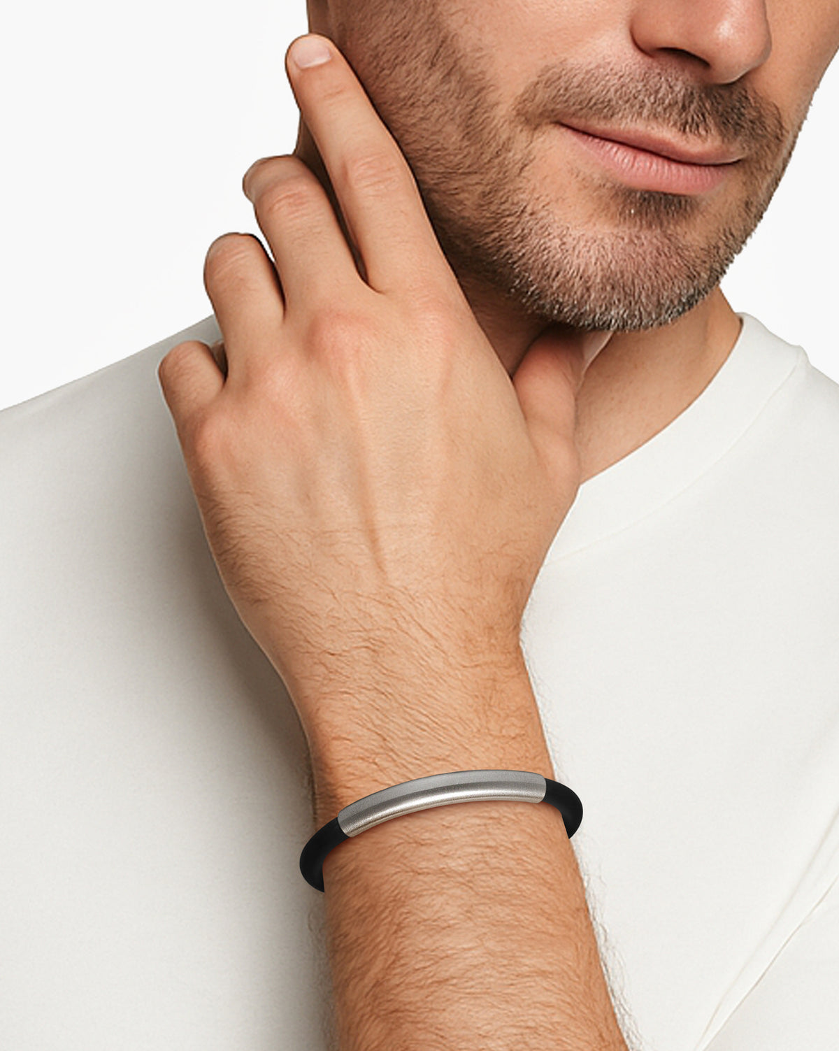 taormina-chassis-rubber-bracelet-curved-bar-bayonet-clasp-5mm-model-zoom