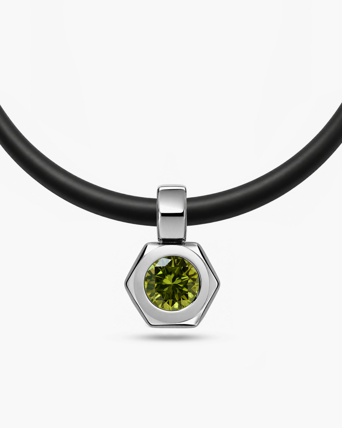 taormina-dado-colored-gemstone-pendant-rubber-stainless-steel-peridot-front