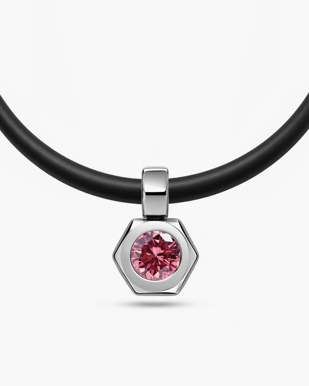 taormina-dado-colored-gemstone-pendant-rubber-stainless-steel-pink-sapphire-front