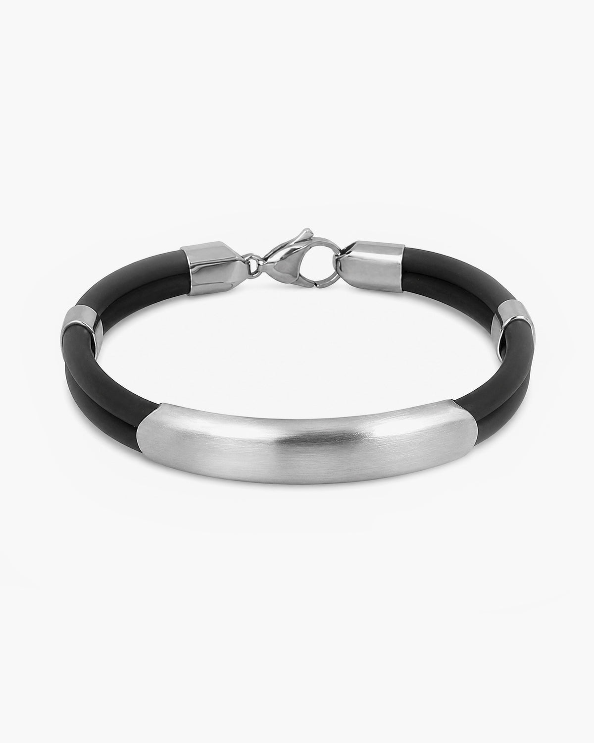 taormina-florio-double-row-rubber-bracelet-brushed-bar