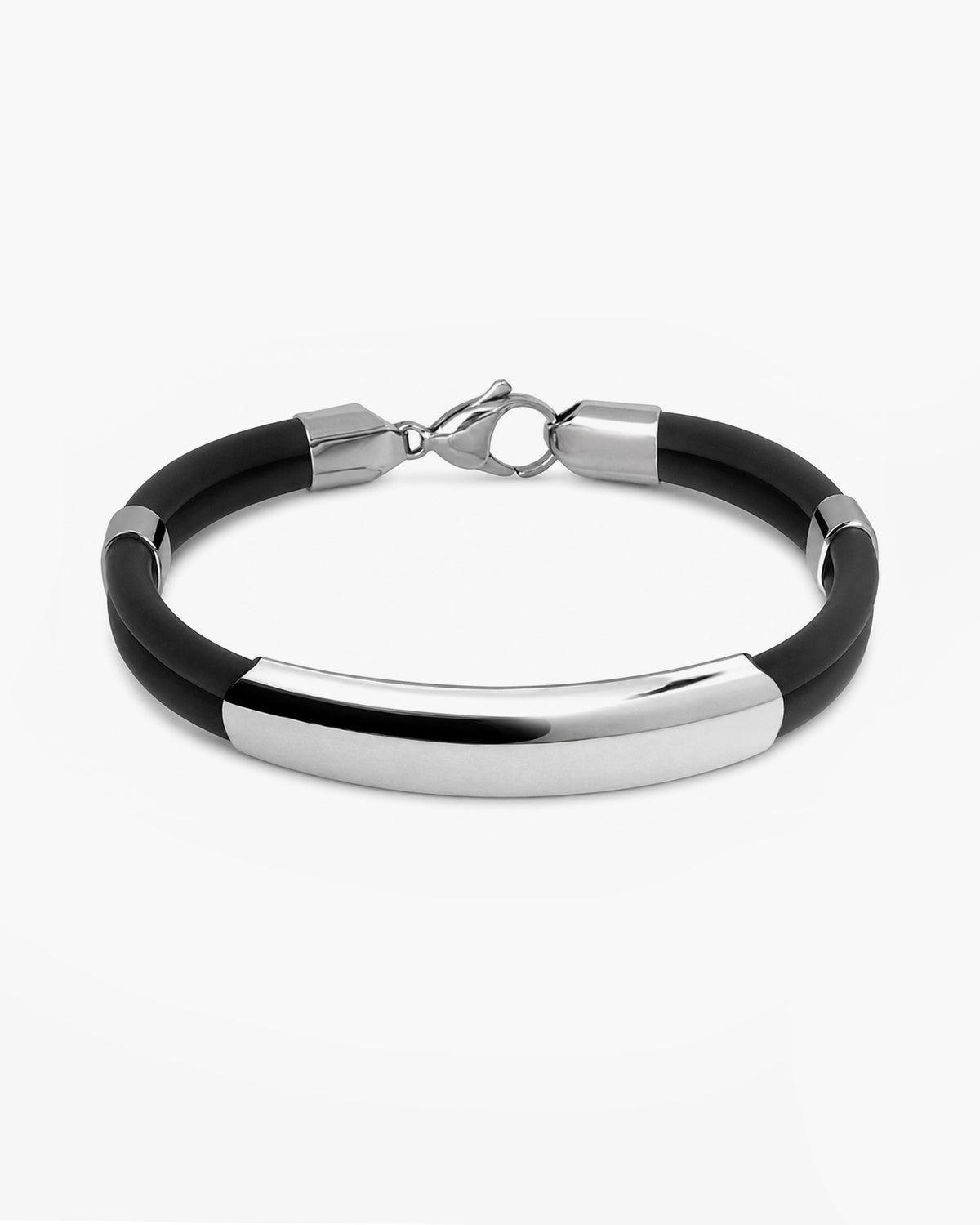 taormina-florio-double-row-rubber-bracelet-polished-bar