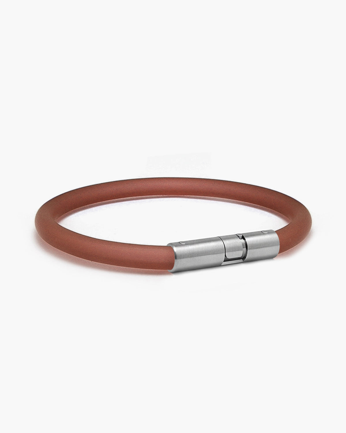 taormina-lauda-brown-rubber-bracelet-twist-bayonet-clasp-5mm