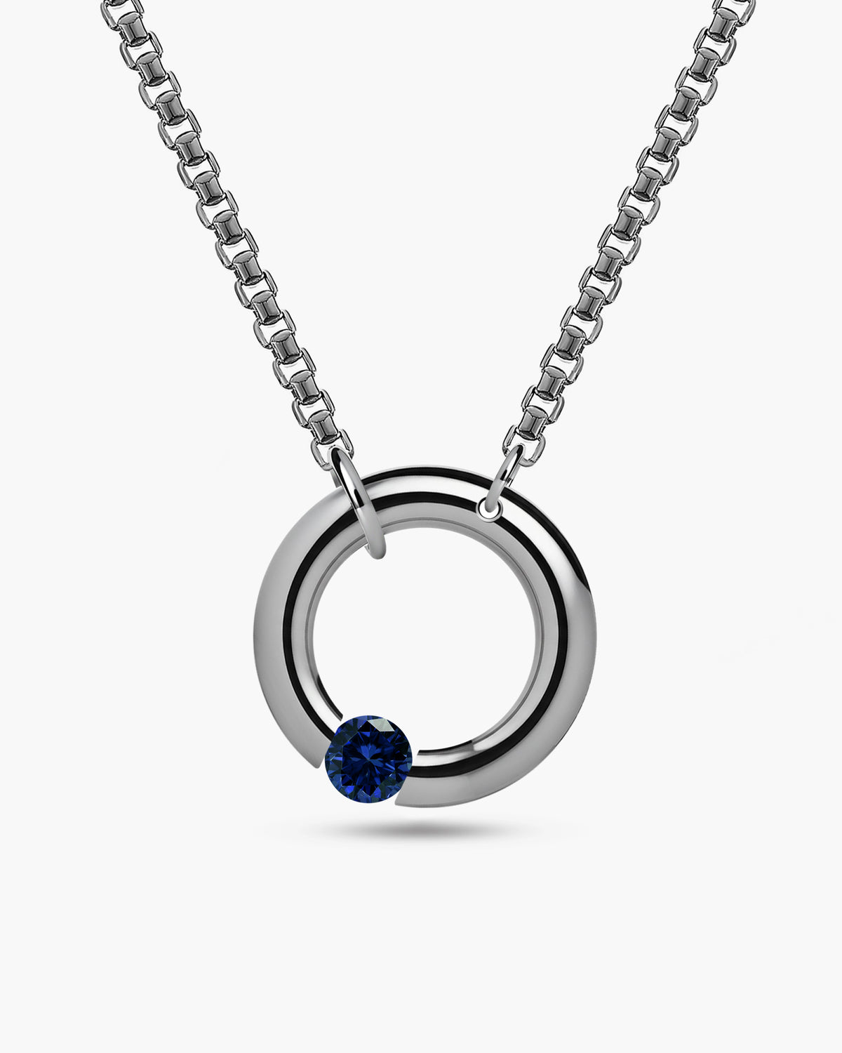 taormina-luna-necklace-stainless-steel-chain-off-center-tension-set-blue-sapphire