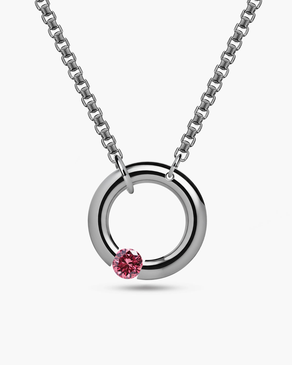 taormina-luna-necklace-stainless-steel-chain-off-center-tension-set-pink-sapphire