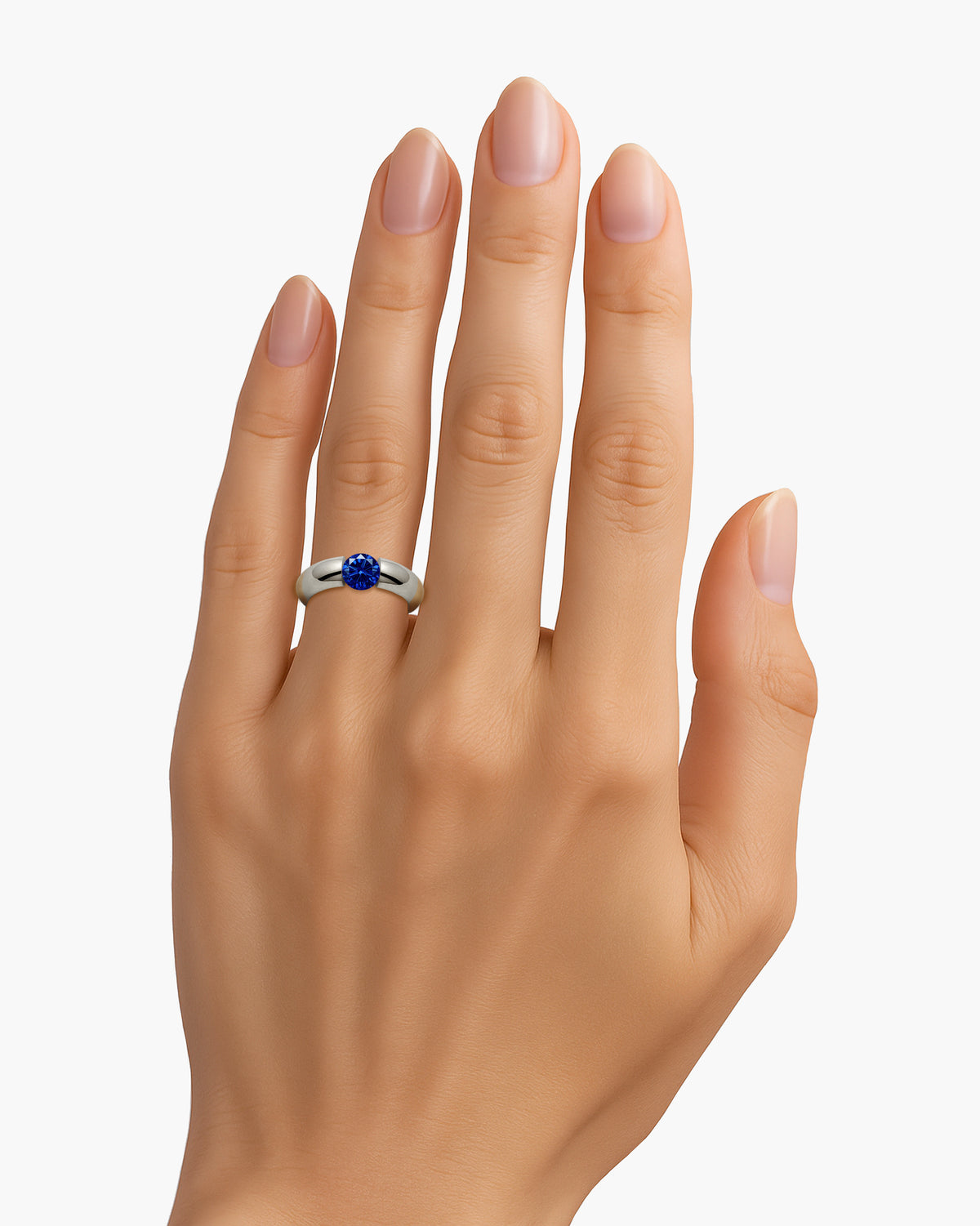 taormina-luna-tension-set-ring-blue-sapphire-polished-model-hand